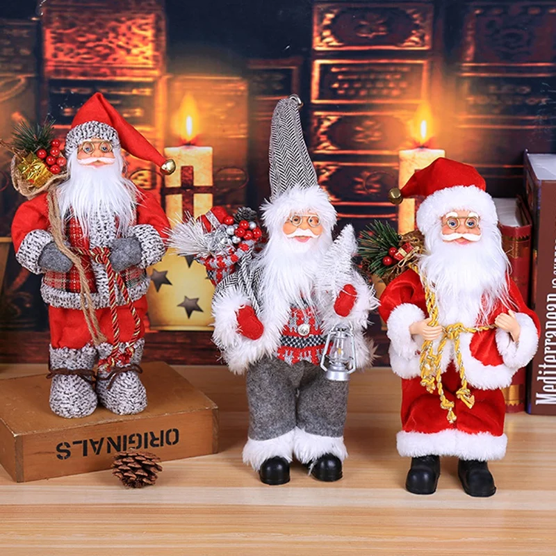 Christmas Decorations New Year Red Cap Christmas Ornament Santa Claus Doll Simulation Of the Elderly Ornaments Toys Gift