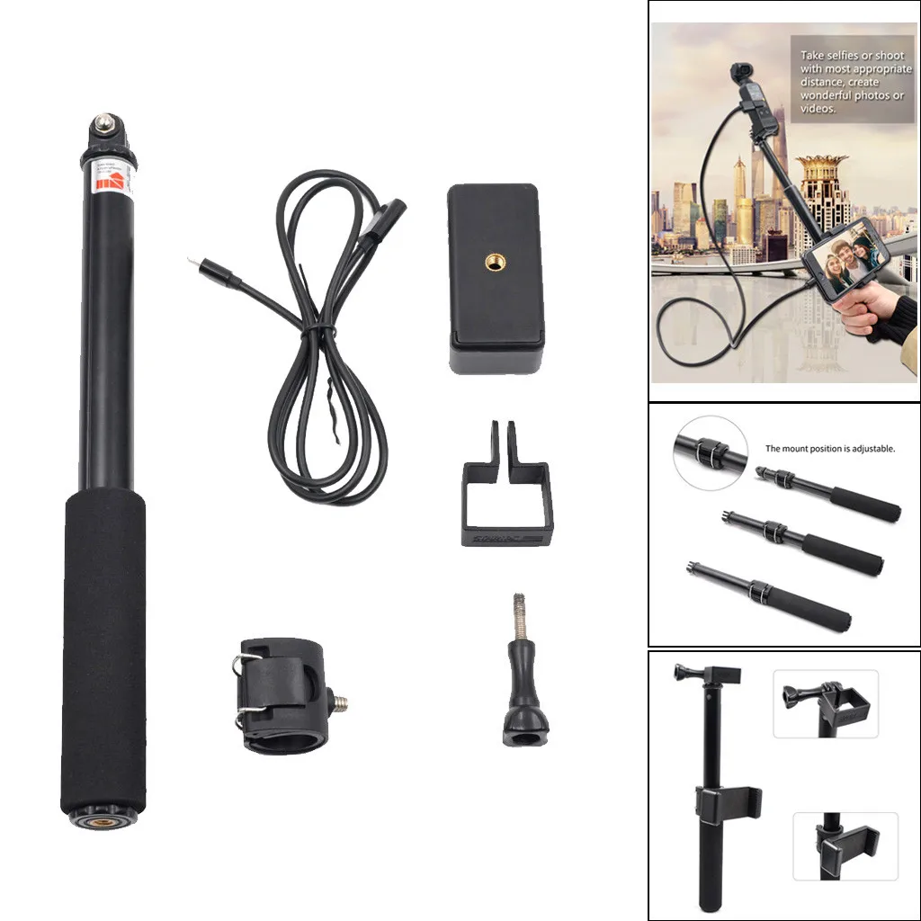 B-iph one Селфи палка штатив держатель телефона для DJI OSMO Карманный карданный L826 - Цвет: B-iph one