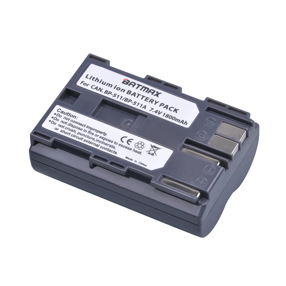 2 шт. BP-511 BP511 BP 511 BP-511A Батарея akku емкостью+ Зарядное устройство для Canon G6 G5 G3 G2 G1 EOS 300D 50D 40D 30D 20D 5D MV300i цифровой Камера - Цвет: 1battery