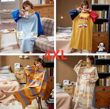 

Women's nightgown Plus large Size 4XL nighty for ladies sexy cotton sleepwear long nightdress spring pijama mujer