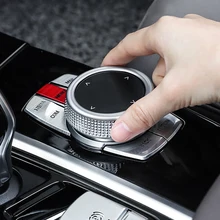 For iDrive Car Multimedia Button Cover Trim Knob Sticker for BMW X3 G01 X45 series G30 G38 for NBT Controller Chrome Button 5pcs abs idrive media control button cover sticker trim for bmw 5 series g30 2017 decoration