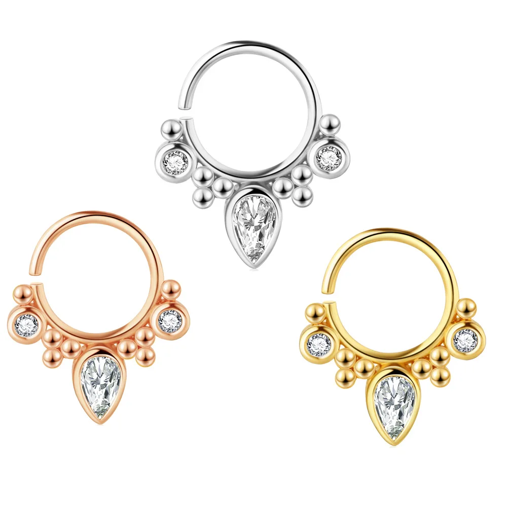 1Pcs 20G Diamante Septum Earrings Nose Ring Cartilage Tragus Helix Hoop Segment Piercing | Украшения и аксессуары