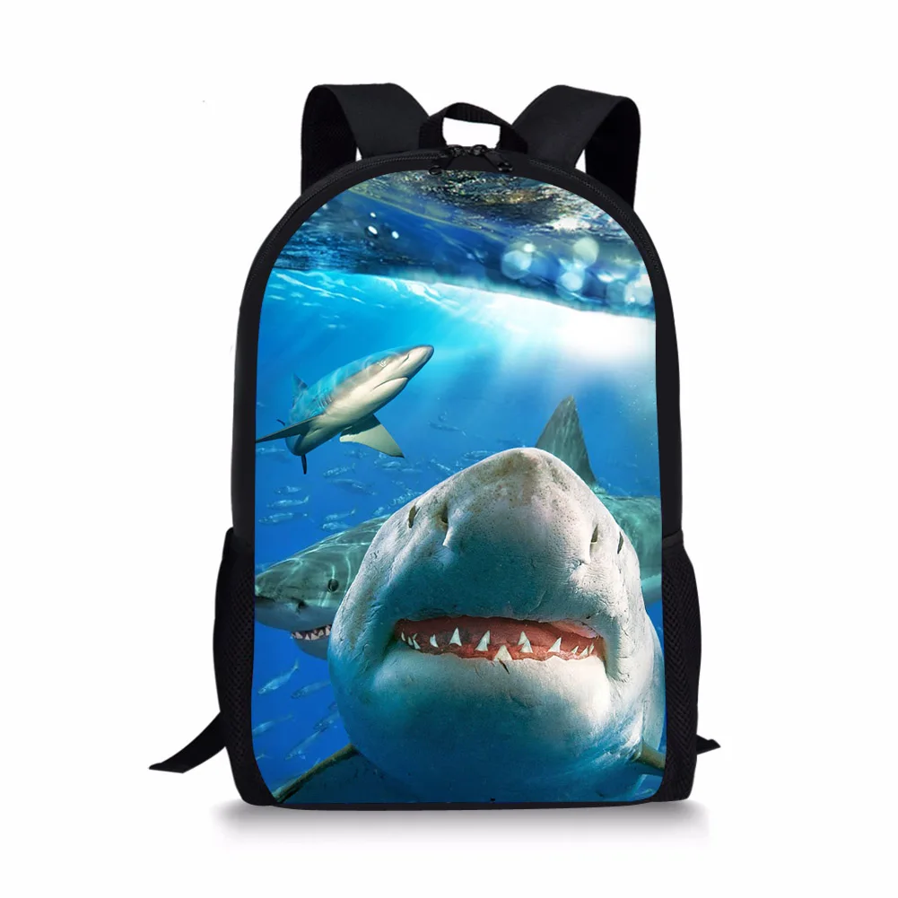 THIKIN Great White Shark 3D печать школьные рюкзаки для мальчиков книга сумки ранец детские школьные сумки Mochila пользовательские детские школьные