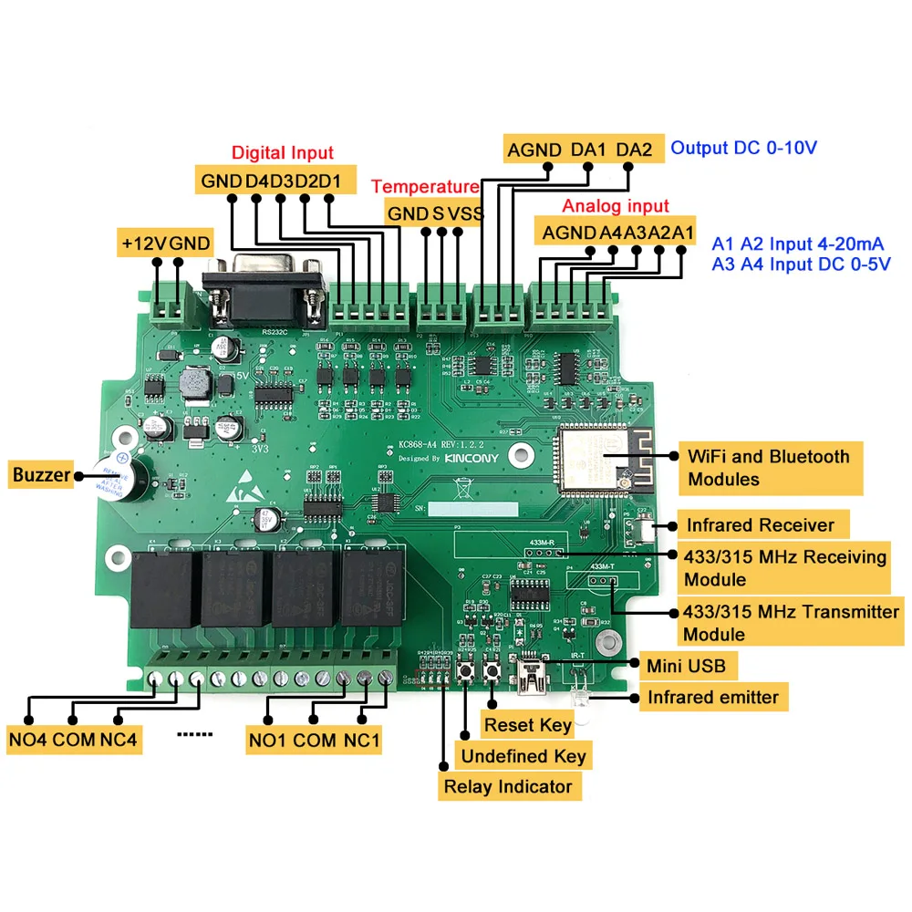 Kincony A4 Módulo De Automação Residencial Inteligente Controlador Wi Fi Relé Esp32 Placa Desenvolvimento Código Por Arduino Ir Rf Remoto Dimmer Interruptor - Módulos De Automação Residencial - AliExpress