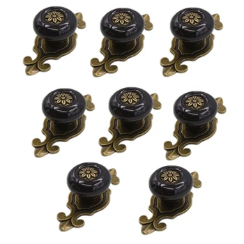 

8PCS Zinc Alloy Cabinet Door Drawer Ceramic Antique Copper Color European Style Handle Single Hole