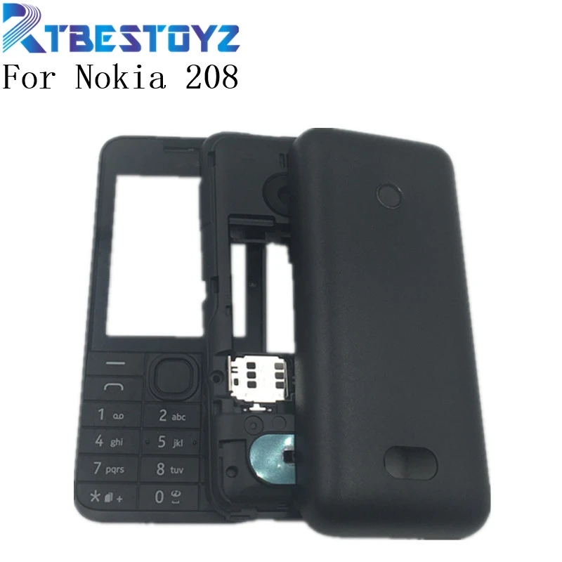 

Good quality For Nokia 208 New Full Complete Mobile Phone Housing Cover Case+English Keypad+Logo