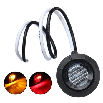 

12V Amber Red 3/4"LED Bullet Light Smoked Round Side Marker Lights Water And Dust Resistant For Truck Trailer