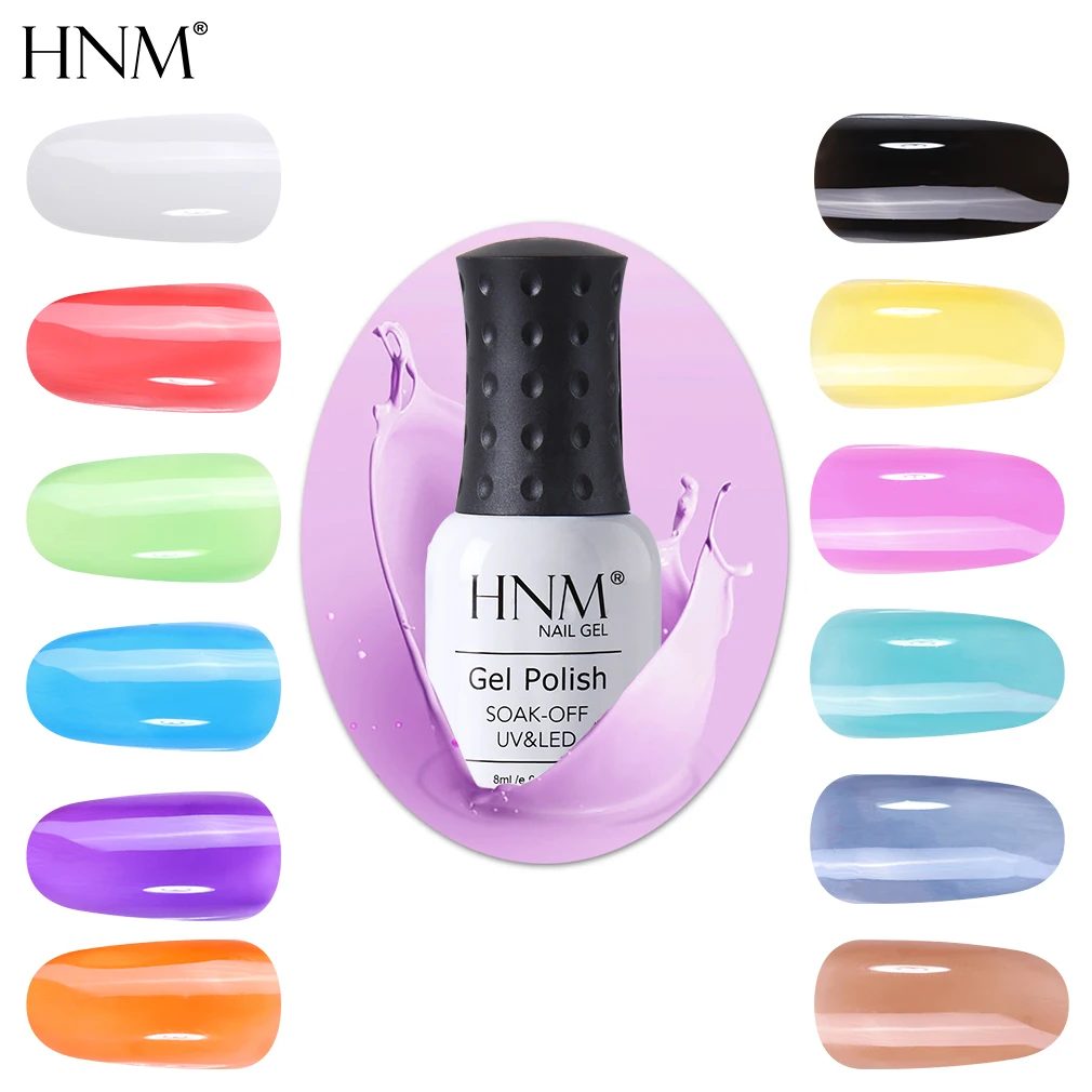 HNM UV Gel Nail Polish 8ml Translucent Glitter Titanium Silver DIY