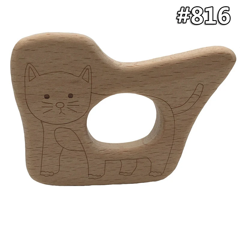 wood teether 816 1 шт. деревянные Прорезыватели для зубов, пищевой, бук, дерево, мультфильм, фруктовая форма, сделай сам, пустышка, цепь 3C, сертификация, деревянный прорезыватель, игрушка в подарок - Цвет: wood teether 816