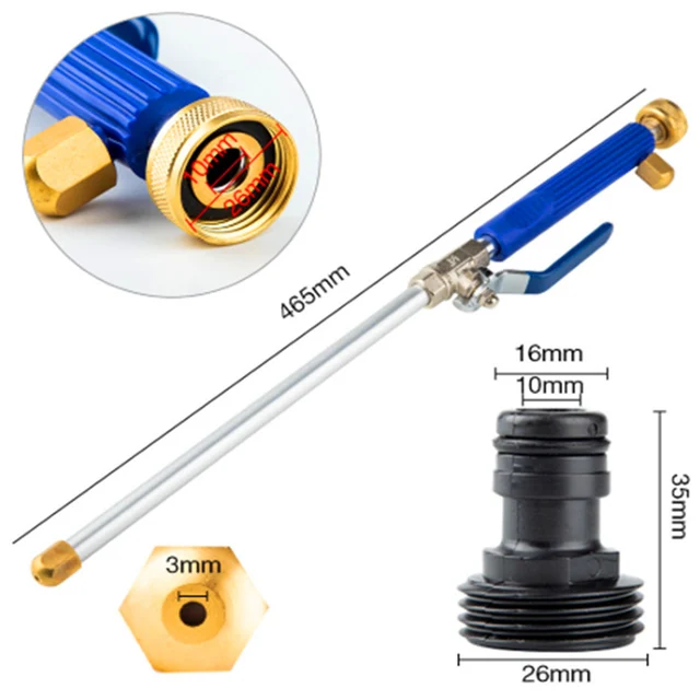 1Db Autó Nagynyomású Vízpisztoly Mosógép Spray -Vízsugaras Kerti Tömlő Pálca Fúvóka Permetező Öntőhinta Szerszám - Image 4