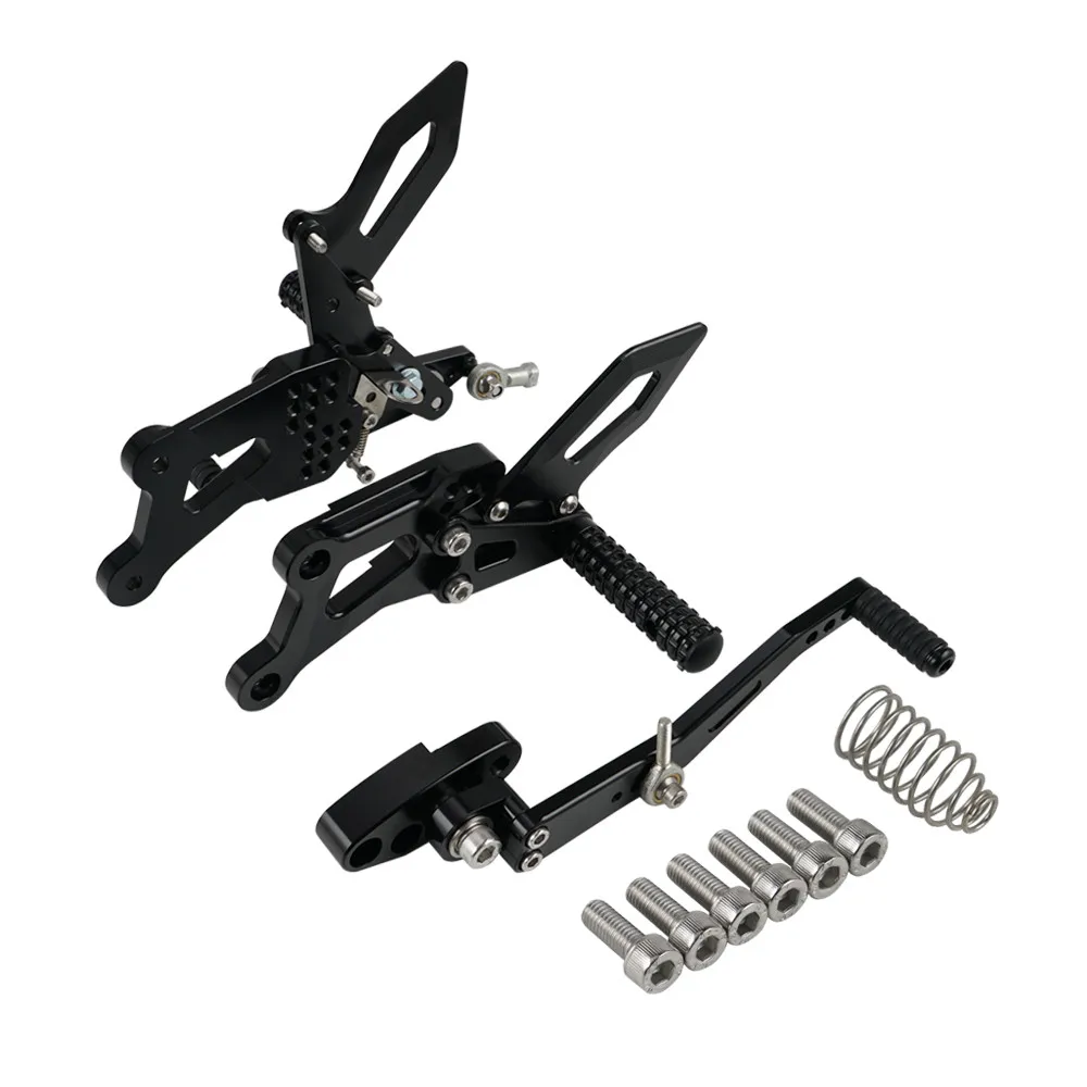 Мотоцикл Черный Rearset Комплект ЧПУ анодированный алюминий нержавеющая сталь для Suzuki GSX-R1000/R