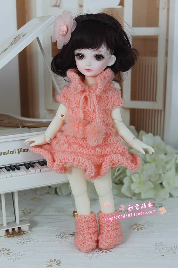 1/6 1/4 BJD Одежда Аксессуары для куклы, милое кружевное платье-свитер для BJD/SD yosd случайный цвет, не включает в себя куклы, обувь, парик и другие E2518