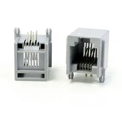 

Right Angle Pin RJ11 RJ13 RJ14 6P4C Modular Network Jack 15mm Length 20Pcs