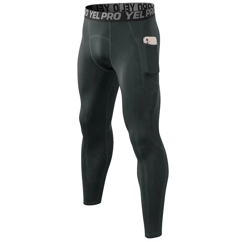 Men Winter Fitness Pants Plus Velvet Bottoming Training Pants With Pockets Tight Stretch Running Outdoor Cycling Sports Trousers