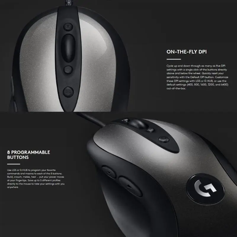 Классическая Проводная игровая мышь logitech MX518 16000 dpi, 8 программируемых кнопок, мышь для домашнего офиса, компьютера, ноутбука, высокое качество