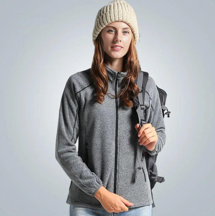 Women Gray Мужская и женская уличная зимняя флисовая куртка утепленная теплая ветрозащитная теплая верхняя одежда для альпинизма, пешего туризма, катания на лыжах, спортивная одежда - Цвет: Women Gray