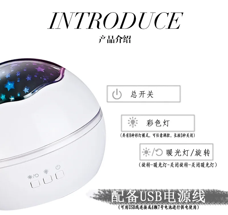 New Dropship Night Lamp Starry sky Projection Lamp Colorful Stars Moon Ocean Projector Night Light Christmas Lamp