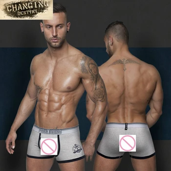 

Men's Pure Cotton Stripe Boxer Shorts U Convex Pouch Male Underpants Comfortable Anti-bacterial Man Underwear