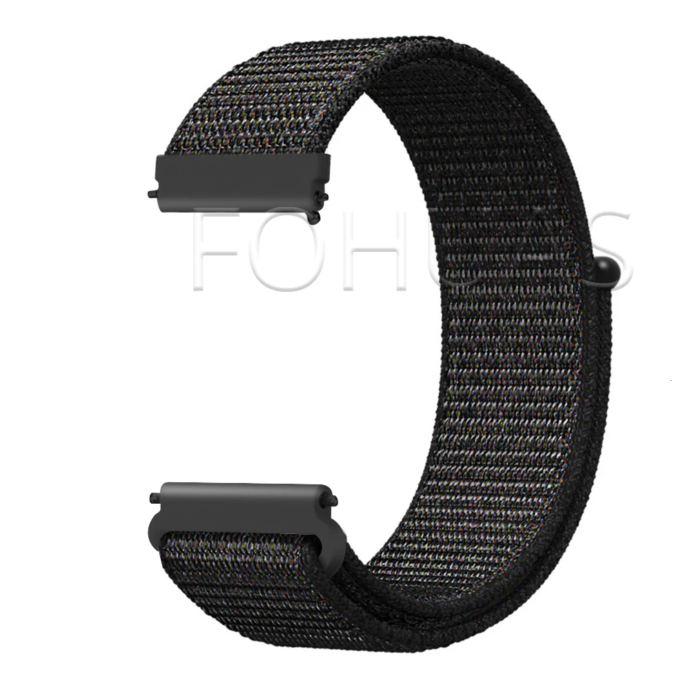Нейлоновый ремешок 20 мм 22 мм для Xiaomi Amazfit Gtr 47 мм samsung Galaxy Watch 42 мм 46 мм Active gear S3 классический ремешок HUAWEI WATCH 2 Pro - Цвет ремешка: Black