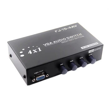 

HFES 4 Port Audio + Vga Sharing Switch Box Switcher Wide Screen Key-Press Switch For Hdtv Projector