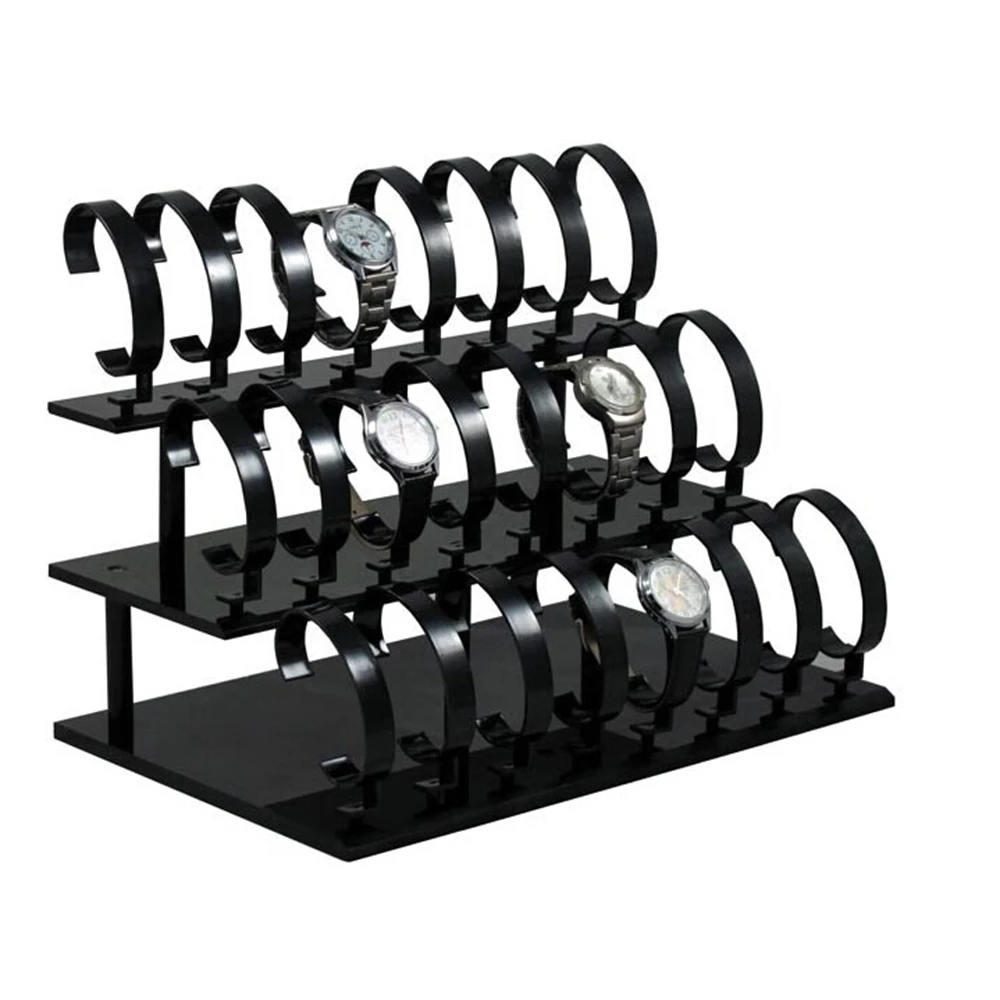 

3-tier Removable Watch Stand Holder 24 Acrylic Watch Jewelry Display Rack Watch Stand Holder Tabletop Display Storage Rack