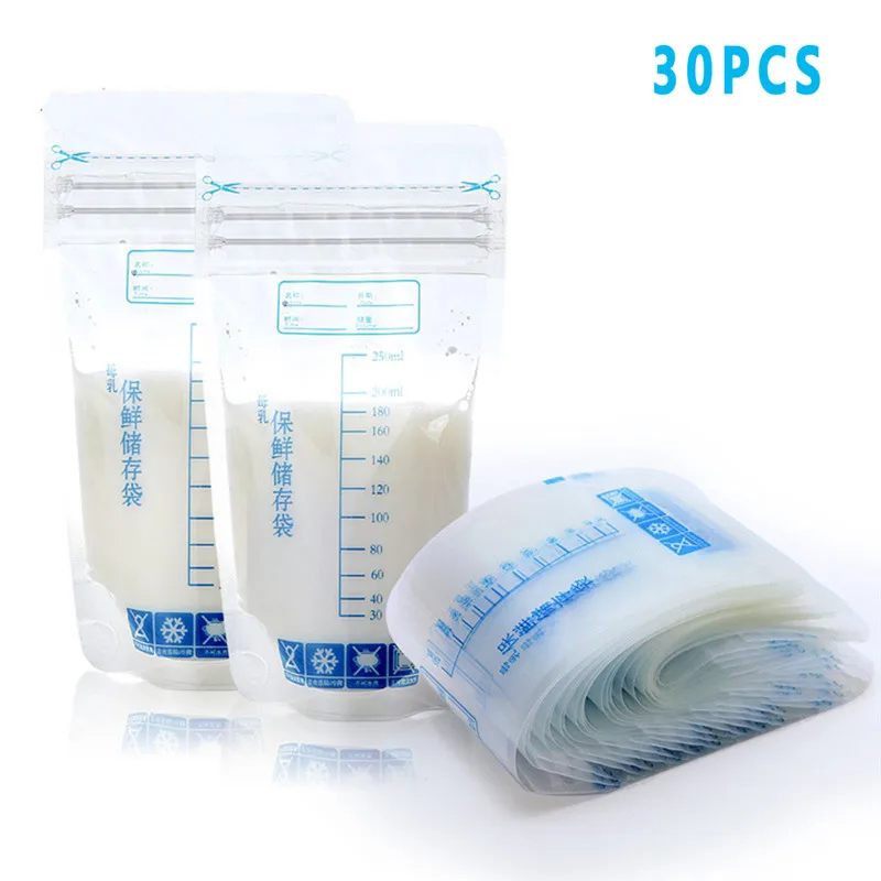 

30 Pieces 250ml Milk Freezer Bags Mother Milk Baby Food Storage Breast Milk Storage Bag BPA Free Baby Safe Feeding Bags Feeding