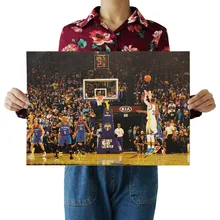 [H034] НБА Карри Lore Ностальгический ретро плакат из крафт-бумаги экран для помещений кафе декоративная живопись