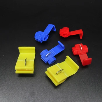 

50Pcs Red Blue Yellow Electrical Cable Connectors Fast Quick Splice Lock Wire Terminals Crimp 22-16 18-14 AWG Wire Connector