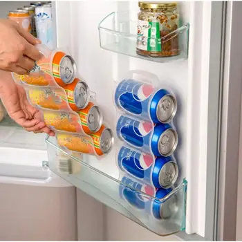 

Home Kitchen Organizer Refrigerator Storage Box Cola Beverage Space-saving Finishing Four Case Organizer Kitchen Accessories
