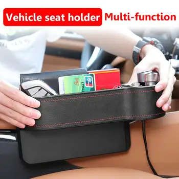 

Car Seat Crevice Storage Box USB Car Charger Cigarette Lighter Socket Car Organizer Bag Gap Pocket Tidying Card Phone Holders