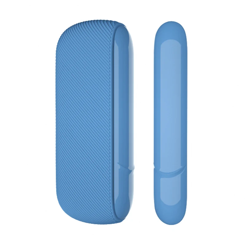 Мягкий жидкий силиконовый чехол для IQOS 3,0 зарядная коробка Электронная сигарета прибор с крышкой двери анти-осень крышка DIY аксессуар - Цвет: Sky Blue
