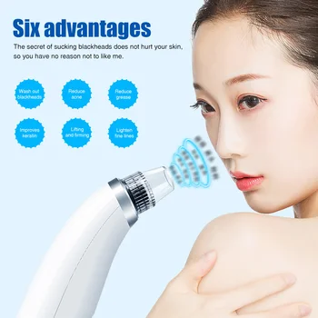 

Vacuum Blackhead Remover Cordless Portable Pore Cleanser Skin Care Facial Tool Extraction Professional USB Rechargeable Home
