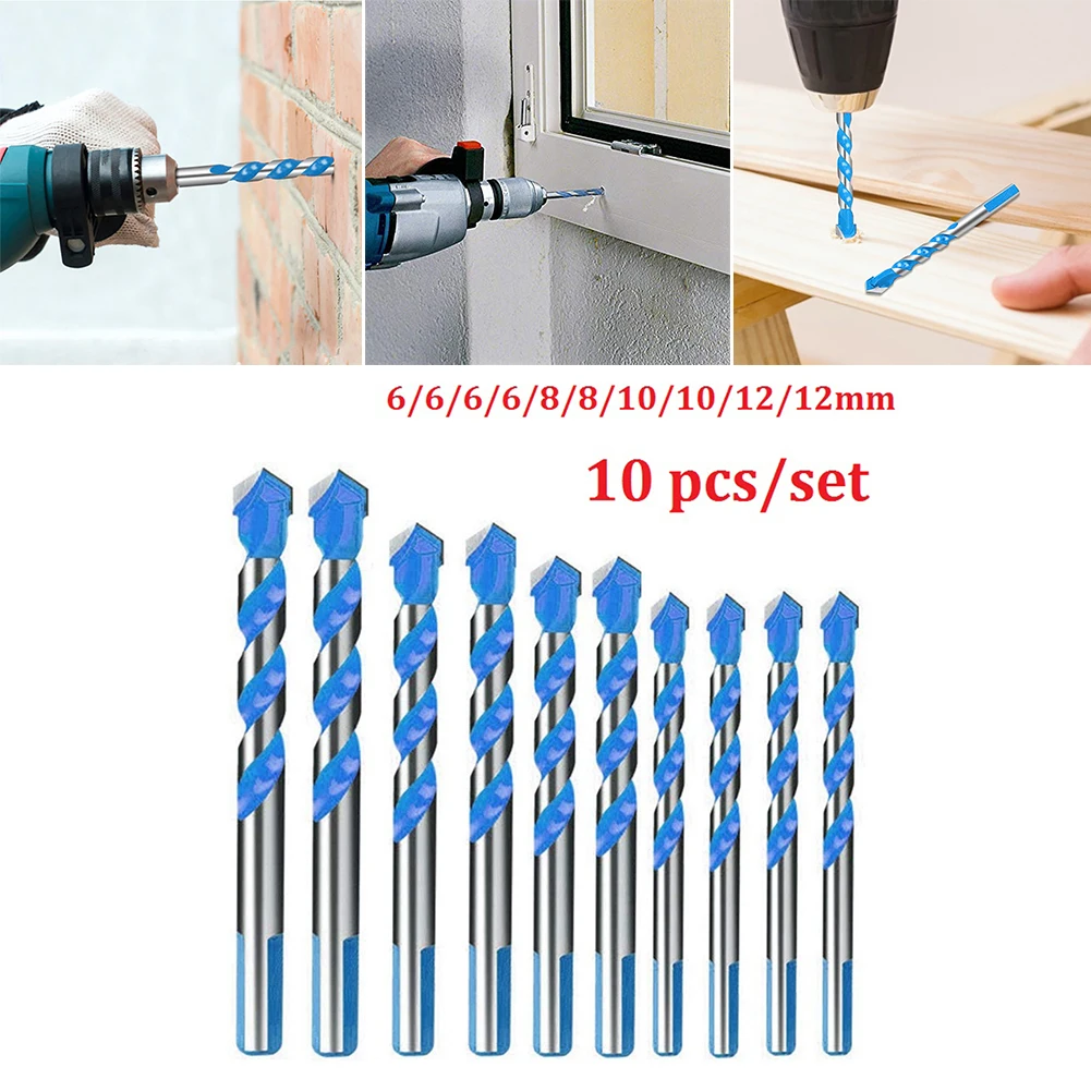 Набор сверл комплект из 10 твердосплавных насадок треугольной формы для