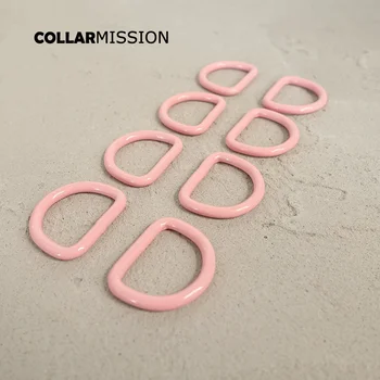 

50pcs/lot Metal Pink D ring DIY for dog collar 25mm connection metal buckle DIY half ring belt buckle CDK25P