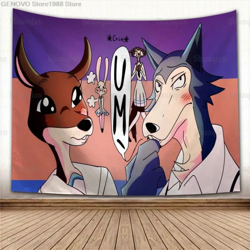 Neue Beastars Wandbehang Tapisserie Home Party Dekorative Muslimto Hintergrund Tuch Tisch Wandteppich 0409