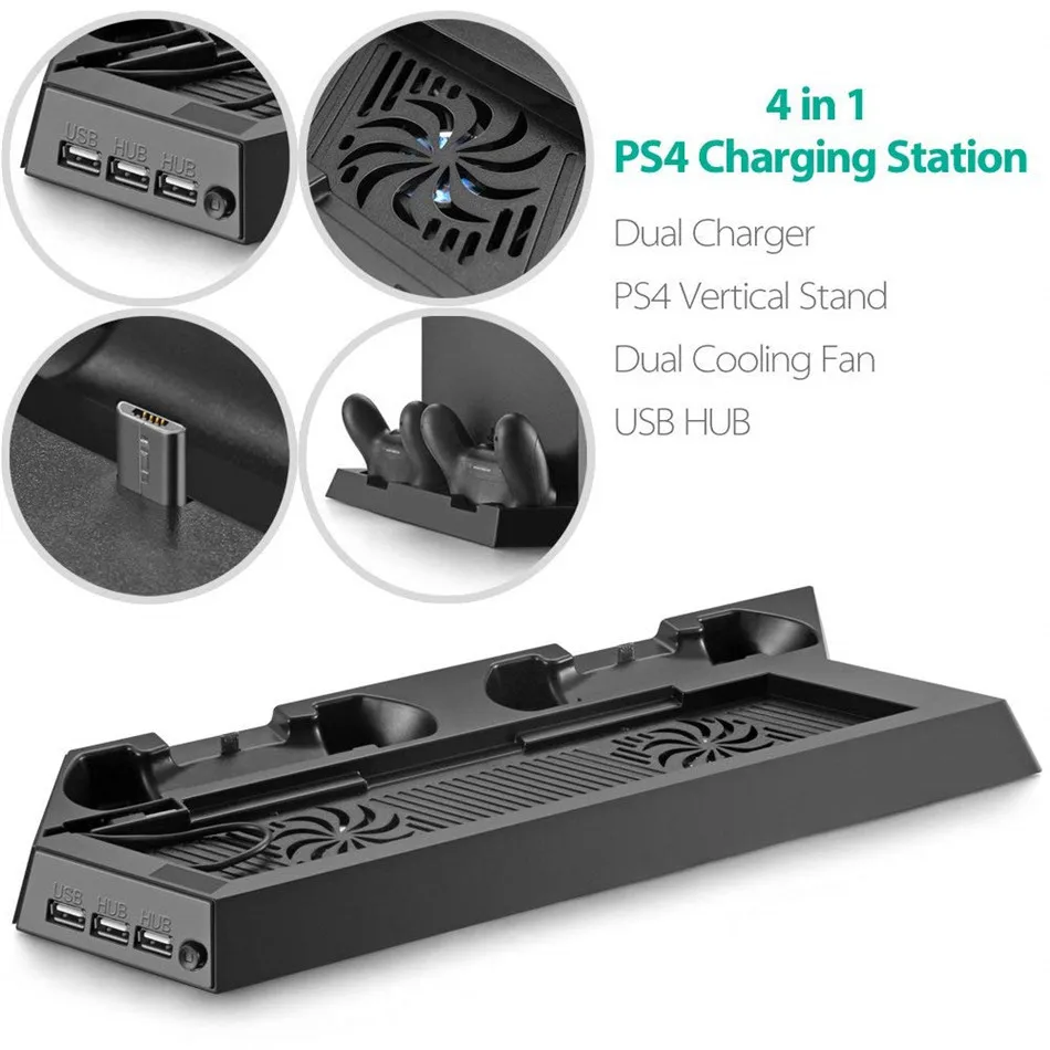 Для PS4/PS4 тонкий вертикальный охлаждающий вентилятор с двумя портами USB для зарядного устройства 2 в 1 двойное использование с охлаждением для playstation 4 управление