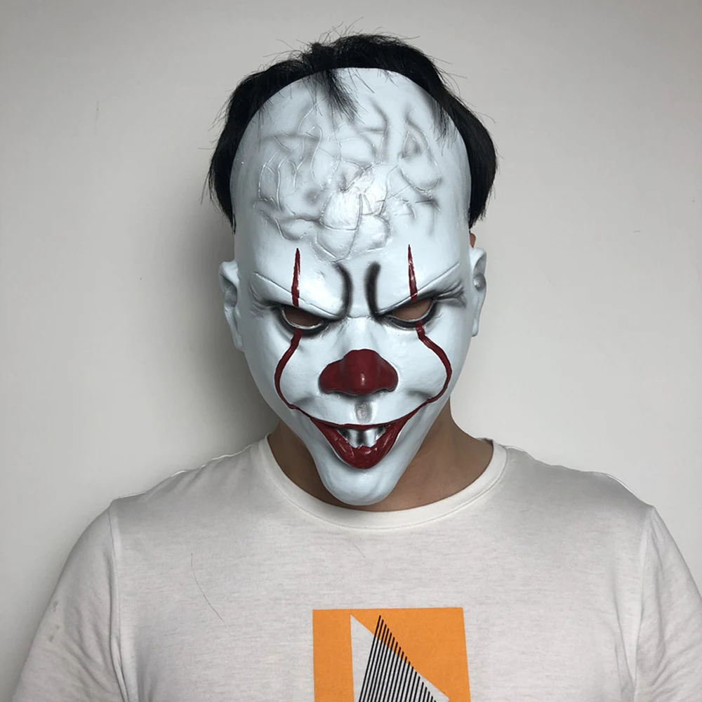 VEVEFHUANG Stephen King's It Mask Pennywise Horror одежда для клоуна маска глаза будет сиять клоун латексная маска для хеллоуина косплей реквизит