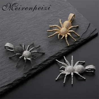 

Mens Punk CZ Spider Pendant Necklace Gothic Hip Hop Male Biker Goth Jewelry