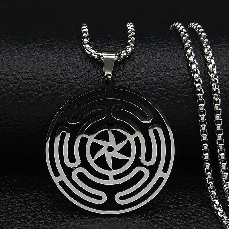 

Hekate Wheel Stainless Steel Necklace Pendant Strophalos Hecate Magic Symbol Logo Charm PIN Ring colier femme Jewelry N19528
