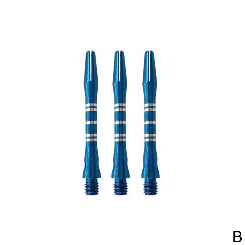 3Pcs/bag Color Engraved Aluminum Alloy Darts Rods Short Five Lines of Metal Darts Rods Standard Thread 40mm Long Darts Rods - Цвет: B