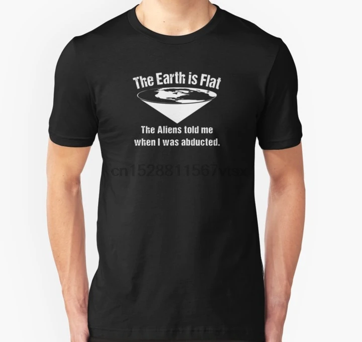 Мужская футболка с коротким рукавом The Earth is Flat Aliens Told Me женская футболки | одежда