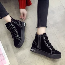 Новинка года; модная женская зимняя спортивная обувь; теплые меховые кроссовки на толстом каблуке; женские зимние ботинки на липучке; женская обувь; Z12-39