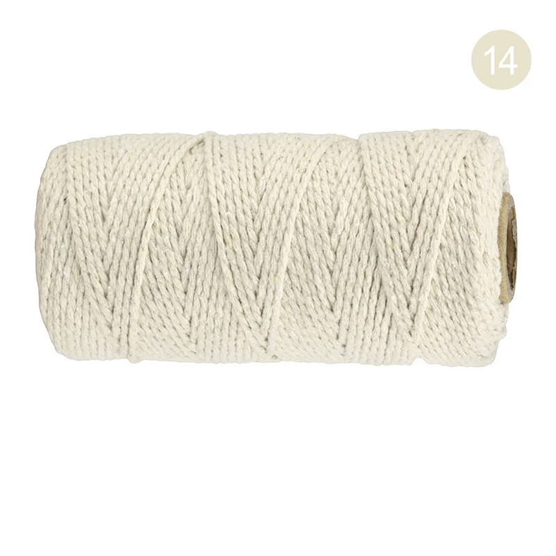100% Cotton rope colorful twine macrame cord string thread for party wedding decoration accessory DIY cord 2mm*100m 