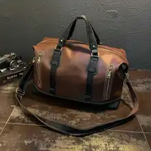 Новая Ретро Мужская портативная дорожная сумка, кожаная Большая вместительная сумка-интернат, деловая дорожная сумка для путешествий на короткие расстояния