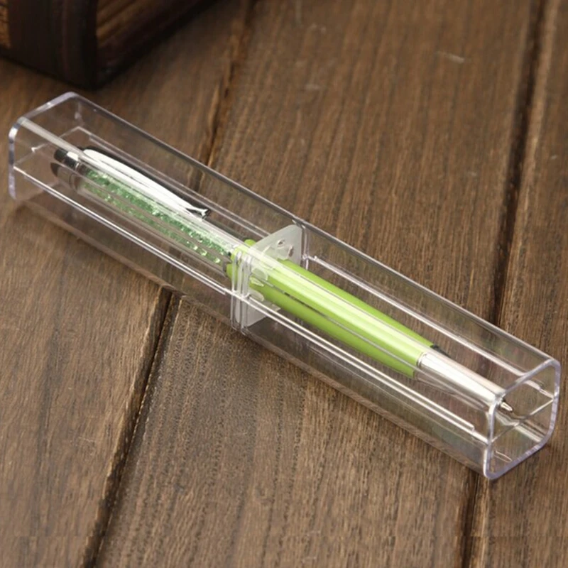 

1pc Retail box Pen boxes Plastic Transparent case Pen holder Gift for promotional crystal pen packaging box