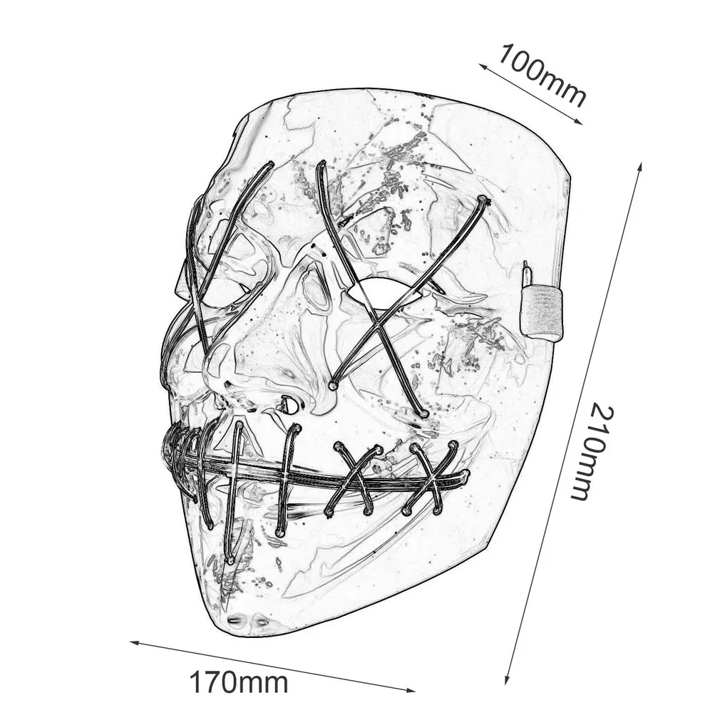 Забавный светодиодный светильник вспышка маска Хэллоуин вечерние ночной клуб фестиваль мужской женский костюм косплей светодиодный маски-новинки маска диджея