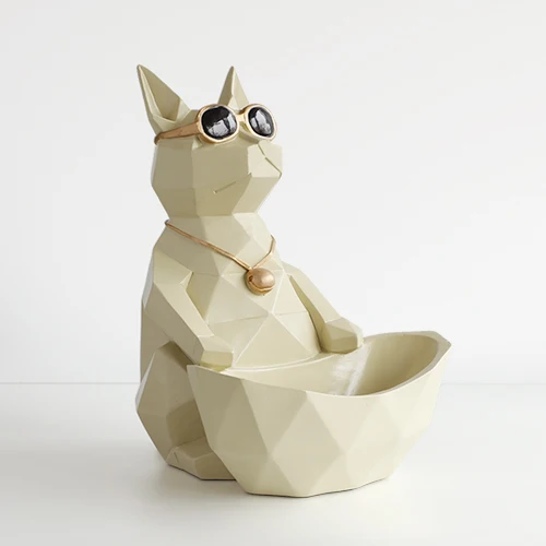 Cat Bowl yellow S Статуэтка из смолы для дома и офиса, коробка для хранения с салфеткой, настольный декор, стол, органайзер, ключевые инструменты, фруктовые гайки, конфетница для хранения - Цвет: Cat Bowl yellow S
