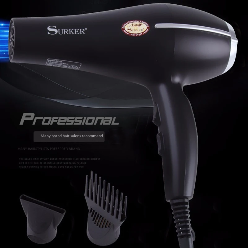 Surker Sk-66, 2000 Вт, мощный профессиональный салонный фен для волос, фен с отрицательными ионами, электрический фен, фен для волос с горячим/холодным ветром, ЕС