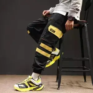 1 Спортивная одежда для бега брюки повседневные Хип-хоп спортивные брюки мужские осенние брюки забавные уличные брюки модные брюки с боковыми карманами - Цвет: 1