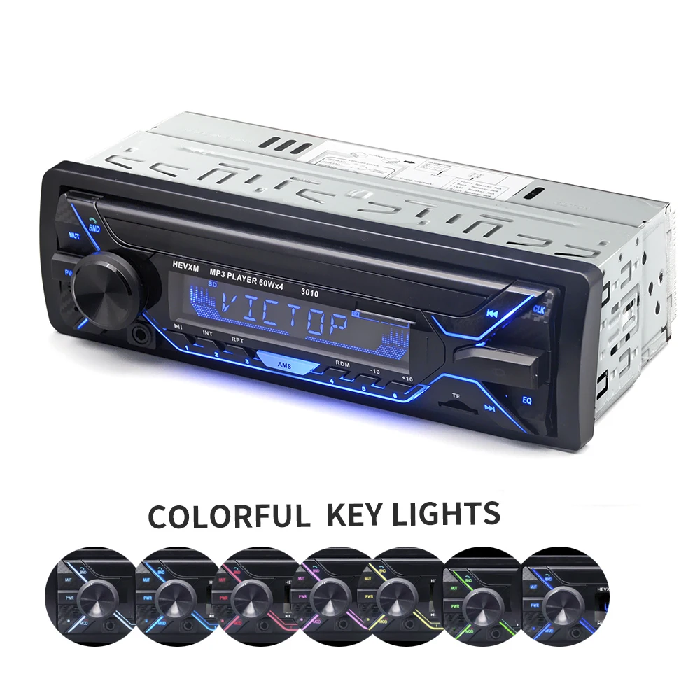 3010-7color Автомобиль Радио стерео проигрыватель Bluetooth телефона AUX-IN MP3 FM/USB/1 Din/пульт дистанционного управления 12 В Прокат Авто Аудио распродажа Новинка - Цвет: 3010-7color